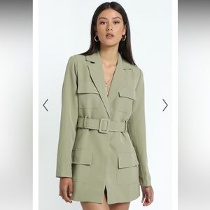 LIONESS - MINI BLAZER DRESS IN SAGE